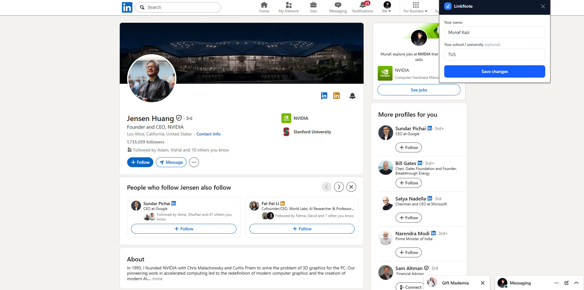 LinkNote browser extension